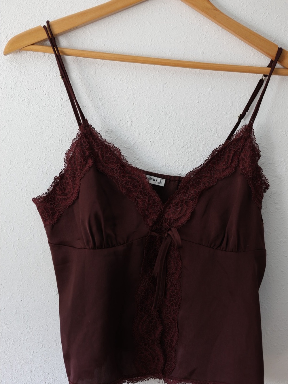 Abercrombie & Fitch Wine Lace-Trim Cami and shorts sleepwear